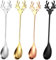 KOMUNJ 4 Stück Kaffee-Löffel Elch-Löffel edelstahl löffel lang Dessert-Löffel, Edelstahl Teelöffel Besteck Set, Cocktail Geschirr, Party Geschirr Dekoration