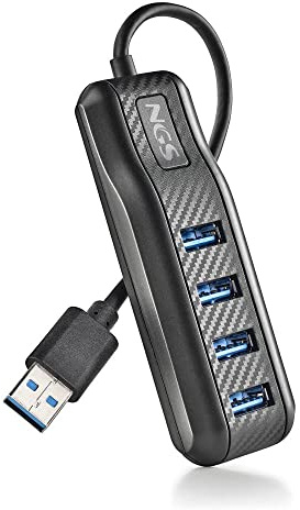 NGS Port 3.0 - Hub USB 3.0 Compatto a 4 Porte - Compatibile con USB1.1, USB2.0 e USB3.0