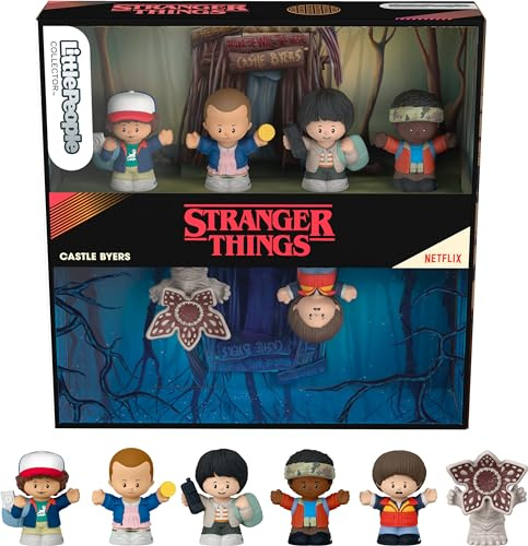 LITTLE PEOPLE Stranger Things Schloss Byers - Sonderedition mit Eleven, Mike Wheeler, Dustin Henderson, Lucas Sinclair, Will Byers und Demogorgon, Geschenkidee für erwachsene Fans und Sammler, HTP36