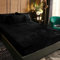 Luofanfei Winter Fleece Spannbettlaken 180x200cm Schwarz Samt Warm Kuschel Boxspringbett Frottee Bettlaken Biber Spannbetttuch Uni Muster Spannbetttücher 180 x 200 für Hohe Matratze Steghöhe 25-30cm
