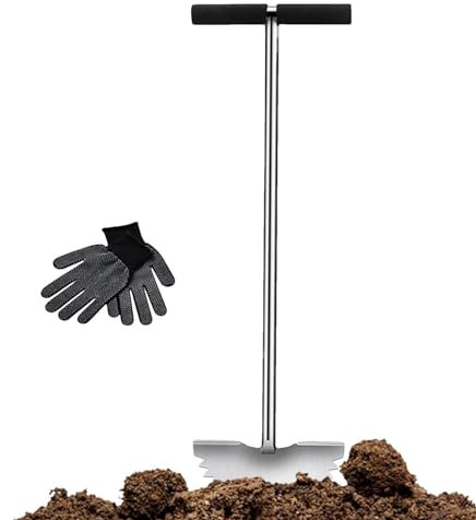 Pelle à gazon - Tondeuse à gazon manuelle en acier inoxydable | Pied extra large, coupe-bordures manuel avec coussin doux, pelle à bord de lune bords dentelés pour couper les parterres de