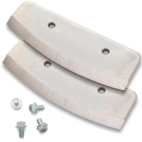 Silkfly 2 Pcs 8 Inch Hand Ice Auger Flat Blades Replacement Compatible with Eskimo Heavy Duty Stainless Steel Curved Drill Ice Fishing Auger Blades Easy Installation Cutter Accessories