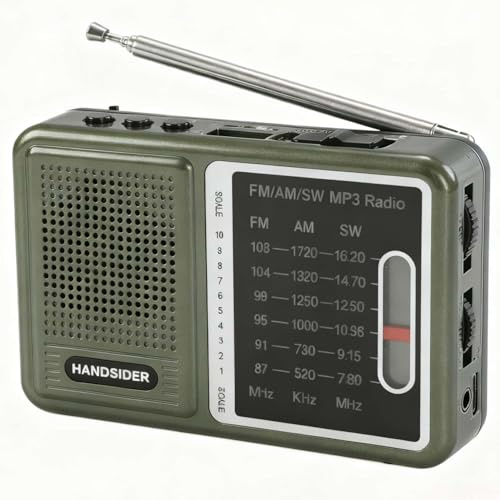 FM AM SW Transistor Radio with Rechargeable Battery, Portable Pocket Radio with MP3 Music Player, Mini Battery Operated Shortwave Emergency Tool, Type C Charging & Headphone Jack(Music Player Version)