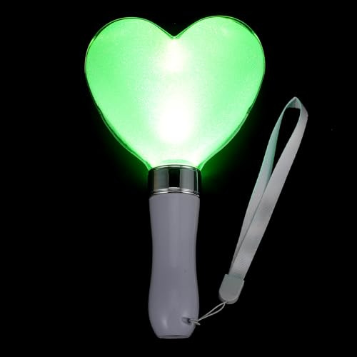 ORFOFE Bastoncino Luminoso a LED Portatile a 15 Colori Mini Lampada a Forma di Cuore Bastone da Tifo Alimentato a Batteria per Concerti Feste ed Eventi Sportivi