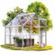 Gardebruk® Aluminium Gewächshaus 3,6m² 190x190cm inkl. Dachfenster Treibhaus Gartenhaus Frühbeet Pflanzenhaus Aufzucht 5,8m³