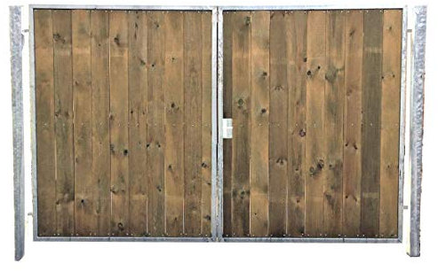 Einfahrtstor Verzinkt Holz Tor Senkrecht Symmetrisch 2-flügelig 500cm x 160cm