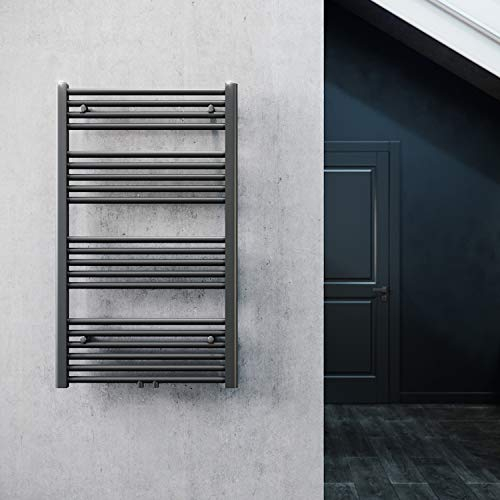 ELEGANT Heizkörper Bad 1000x600 mm Anthrazit Badheizkörper Mittelanschluss Handtuchwärmer Handtuchtrockner Heizkörper