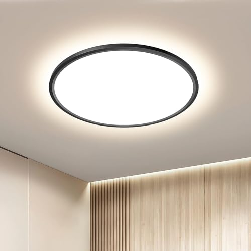 OTREN Plafoniera LED Soffitto 36W, Lampada Bagno Moderna Rotondo 3240LM, Lampadario Luce per Soggiorno, Camera da Letto, Cucina, Ufficio, Balcone, IP44, Ø30CM*H2.4CM, 4000K Bianco Naturale