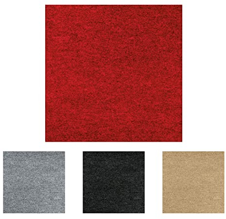 OLIVO.shop | DAMA selbstklebende Teppichfliesen für Innenräume, zertifizierte Bodenbeläge, 40 x 40 cm, Set mit 12 Stück (1,92 Quadratmeter), 4 Farben (Rot)