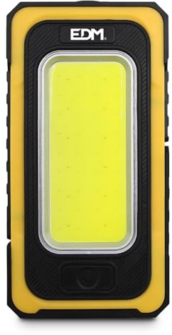 LINTERNA LED SOLAR RECARGABLE con GANCHO e IMÁN COB 10W 750lm EDM, Multicolor
