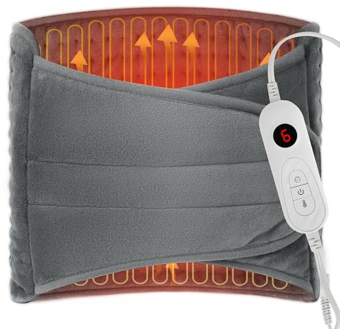 Heizkissen, 70 x 30cm Heizkissen mit Abschaltautomatik, Elektrisches Wärmekissen für Rücken, Bauch und Taille, 3 Heizeinstellungen zur Linderung von Rückenschmerzen Nacken Schulter Maschinenwaschbar