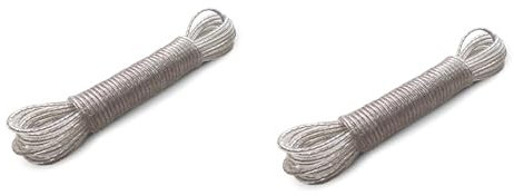 Cuerda tendedero Exterior, Cuerda Tender Ropa Exterior con núcleo de Acero, Cuerda de Acero plastificado Varias Medidas a Elegir, Cuerda tendedero Acero plastificado (2 Unidades 3mm x 10metros)