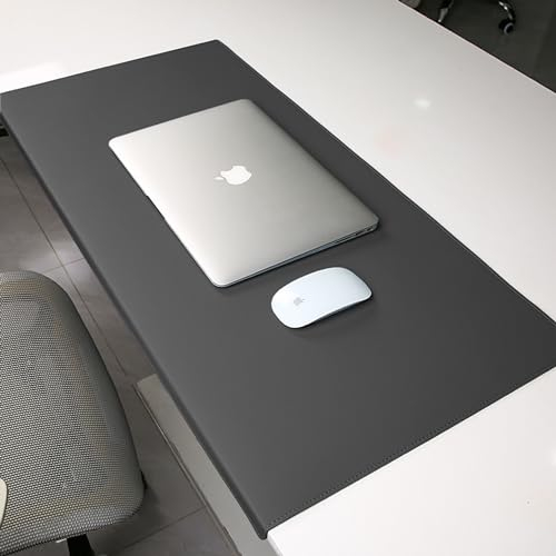 Anti Rutsch Schreibtischunterlages, Benutzerdefinierte Größe Leder Schreibunterlage, Mauspads, Schreibtischschutz, Tastaturpads mit Kantenschutz für Büro-oder Heimbereich(90 * 50cm)