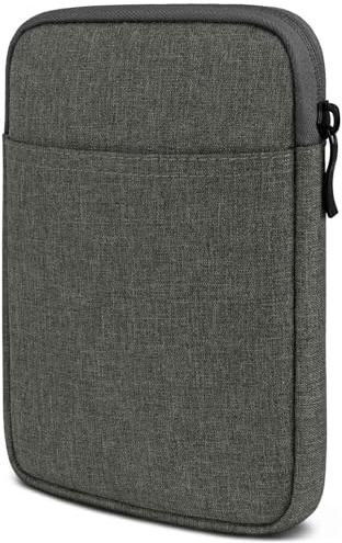 moex eBook fodral för Pocketbook vers väska med dragkedja och fack för tillbehör, tyg e-läsare ärm mjuk vadderad, skyddande fodral minimalistiskt Dash Case, mörkgrå