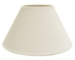 Pantalla de lámpara E27 Beige, 25x11x16 cm, forma cónica cerrada, ideal para decorar y proporcionar luz difusa en espacios interiores.