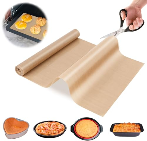 Carta da Forno Riutilizzabile 30 cm x 2.5 m Rotolo Tappetino Silicone Forno Riutilizzabile, Tovaglietta Antiscivolo Antiaderenti, Tappetino Silicone Cucina Facili da Pulire Per Forno, Microonde