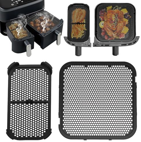 Lot de 2 protections anti-éclaboussures pour Philips Airfryer Dual Basket 3000 Series NA350, silicone Philips Airfryer 3000 accessoires, protection anti-éclaboussures pour friteuse à air chaud Philips