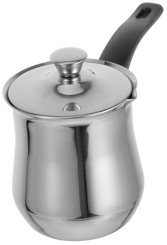 LABRIMP Teiera Turca Con Coperchio 540 Ml Acciaio Inossidabile Scaldaburro Piccola Cezve in Metallo Caraffa Per Caffè Espresso Formato Famiglia