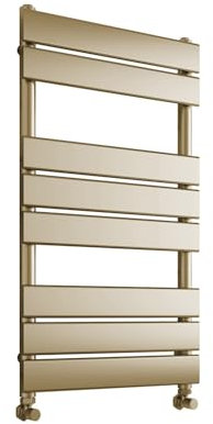 Greened House Richmond - Scaldasalviette a schermo piatto, in ottone spazzolato, riscaldamento centralizzato (ottone spazzolato, 400 mm di larghezza x 800 mm di altezza)