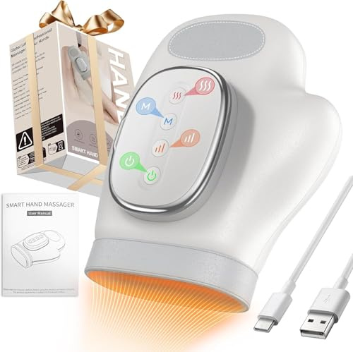 Hand Massager for Arthritis, Portable Hand Massager Air-Bag, 3 Modes, 5 Intensity Levels, Finger Massager for Arthritis, Carpal Tunnel & Hands Pain Relief