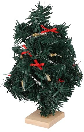 Beaupretty Árbol De Navidad Miniatura para Casa De Muñecas con Base De Madera para Decorar Jardines De Hadas y Pueblos Navideños Accesorios De Casa De Muñecas