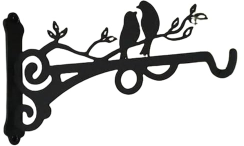 Générique Support de en métal – Crochet en Fer Noir, Support Mural, Accessoire décoratif antirouille | Cintre d'intérieur et d'extérieur Robuste, mangeoires à et à Oiseaux, Utilisation de Fleurs
