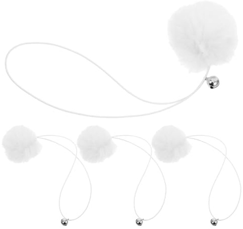 Gatuida Lot de 4 Balles de Rechange pour Tour à Griffer, Jouet Interactif en Peluche avec Cloche, Beige, pour Griffoir et Tour