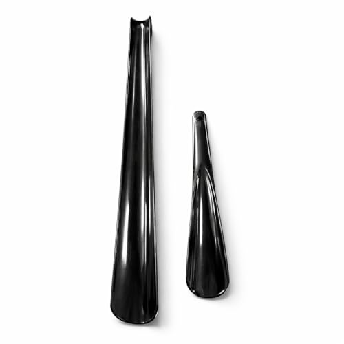 ATKIN BROTHERS Shoe Horn Long Handled Long Shoe Horn Helper Plastic Shoehorn for Men Women with Comfort Grip Long Shoe Horns Flexible Travel Extra Long Shoe Horn for Elderly Long Small Black (2 Pcs)