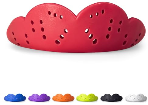 SISU Max Mouthguard, Intense Red - 2.4mm Thin - Custom-Molded Fit - Slim Design - Remoldable Up to 20 Times - for Impact Sports - Non Toxic - Works with Braces