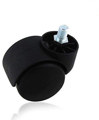 Ruedas giratorias de goma para silla de oficina (5 unidades, 5 unidades), color negro