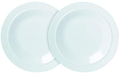 Denby White Porcelain Small Plates Set of 2 - 19cm Dishwasher Microwave Safe Crockery - Chip & Crack Resistant Glazed Appetiser Side Plates