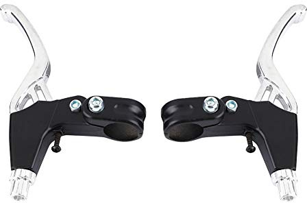 Fahrrad Handgriff Bremse Bremshebel Universal Handbremse, Mountain Road Bike Bremshebel Lenker V Brake Fahrrad Bremse Bremsen Zubehör (Silber)