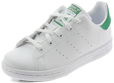 adidas Stan Smith C, Sneaker Unisex - Adulto, Bianco (Ftwr White/Ftwr White/Green Fx), 34 EU