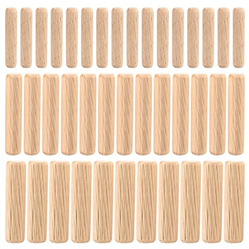 90 Pcs Wooden Dowels Assorted, M6 M8 M10 Wood Plugs Dowel Rods, Woodwork Pins Tapered and Ribbed for Grooved Fluted, Craft, DIY, Carpentry