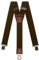 Olata Extra Breite Herren Hosenträger Y-Form mit Braun Leder – 5 cm. Olivgrün
