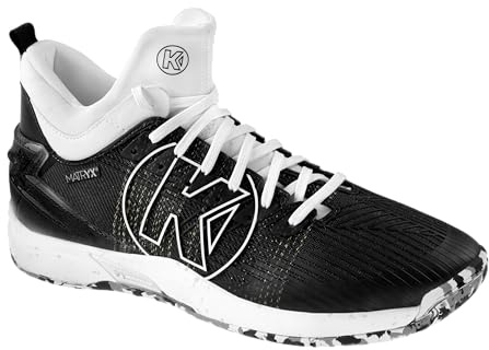 Kempa Unisex Attack Mid Handballschuhe, Sportschuhe, Turnschuhe, schwarz/weiß, 43 EU