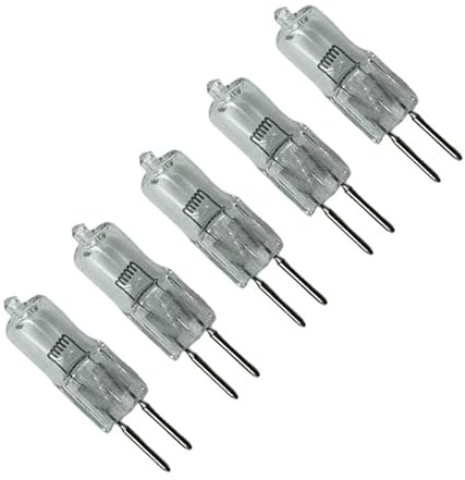 UGEFKMQ Lampadine Alogene G5.3 50W 12V Alogeno Lampada Delle Capsule GU5.3 Base a doppio ago Dimmerabili Bianco Caldo,50 W,5 Pezzi