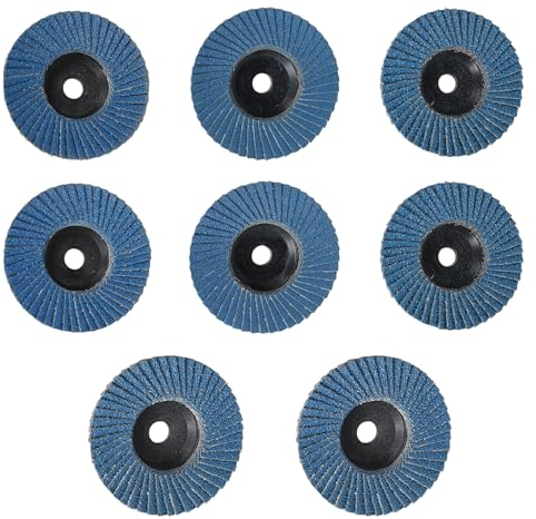 Vueinrg 8 Piezas Discos Abrasivos Ø 76 mm x 10 mm Grano 40 60 80 120 Disco de Láminas Disco Amoladoras para Angular 10,8-12 V para Acero Inoxidable Metal Acero y Madera