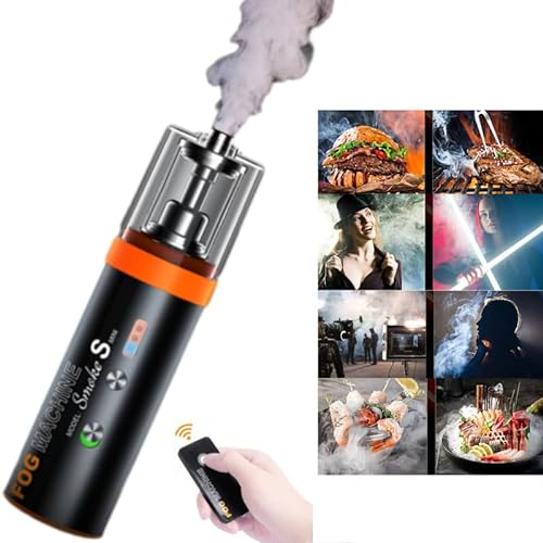 LENSGO Smoke S Mini Nebelmaschinen Smoke Machine 15W mit Fernbedienung, tragbare Handnebelmaschine für Fotografie, Nachtclub, Hochzeit, Party, DJ, Halloween (schwarz)