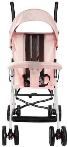 Kinderwagen, leicht und kompakt, von 0 Monaten bis 4 Jahren, maximale Tragfähigkeit von 25 kg, zusammenklappbarer Kinderwagen, neigbare Rückenlehne, automatische Faltung in 1 Schritt, Canopy-D-Rosa