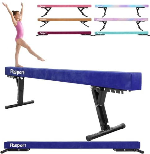 FBSPORT Trave Ginnastica Artistica per casa Regolabile, 5 Altezza 244CM Regolabile Trave Ginnastica Trave Alta di Equilibrio Ginnastica per casa Stabile Gym Practice Training Equipment