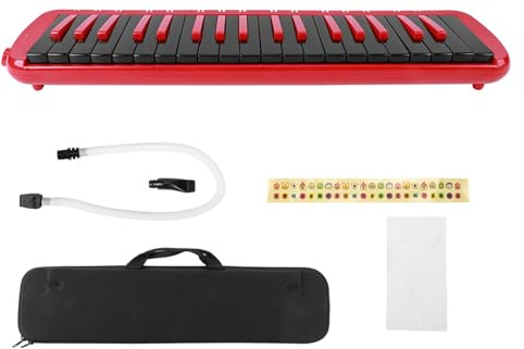 MELDICA 37 tangenter vind musikinSTRUMENT lämplig för nybörjarväska F37S blå röd svart (röd)