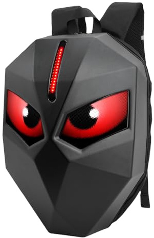 Depisuta LED-ryggsäck med Appkontrollskärm, Programmerbar Motorcykelryggsäck med LED-ögon, Vattentät Hårdfodral Laptopryggsäck, LED-färgskärm DIY Pixel Animation LED-väska