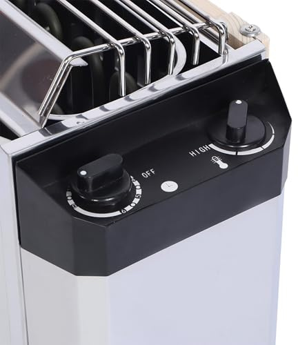 Brrnoo Calentador de Estufa de Sauna de Acero Inoxidable con Control Interno de 3KW para Sala de Sauna 220V