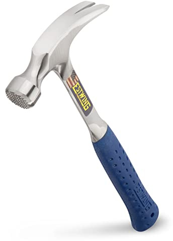 ESTWING Framing Hammer - 20 oz USA Made Straight Rip Claw Hammer with Milled Face & Shock Reduction Grip - E3-20SM