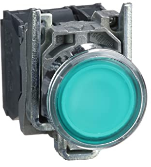 Schneider Electric - Harmony XB4 - poussoir lumineux LED - 1F+1O - vert - Ø22-24VACDC - XB4BW33B5