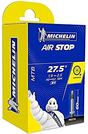 Michelin Airstop Fahrradschlauch, Schwarz, 27.5 48/62-584, SV 60 mm
