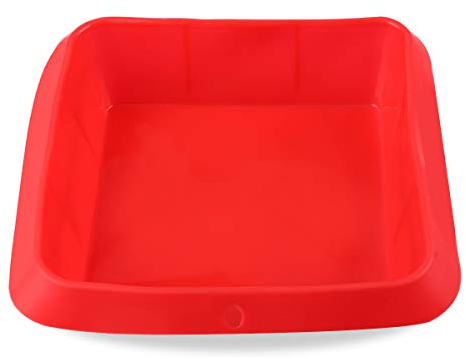 Belmalia Auflauf-Form Silikon, 100% BPA-frei, Lasagne-Form, Kuchen-Backform, Antihaftbeschichtet, 20 x 20 cm Rot