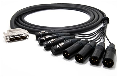 enoaudio Mogami 3162 Digital 8 Multicore Cavo AES/EBU 110 Ohm studio Breakout | Gold D-Sub 25 – Neutrik XLR | HiFi - Per la piedinatura Yamaha Pinout, 1,0 m