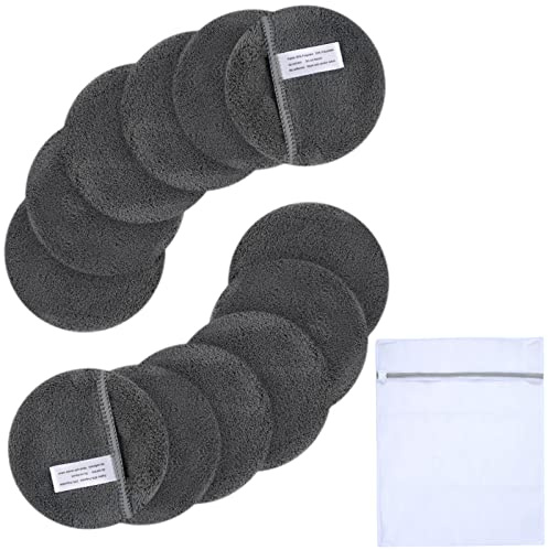 SUNLAND Reusable Makeup Remover Pads for Face,Eyes,Lips Microfiber Face Cleansing Gloves Washable Makeup Remover Cloth with Laundry Bag Rounds Pads